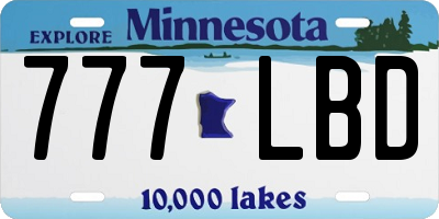 MN license plate 777LBD