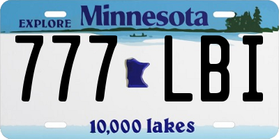 MN license plate 777LBI