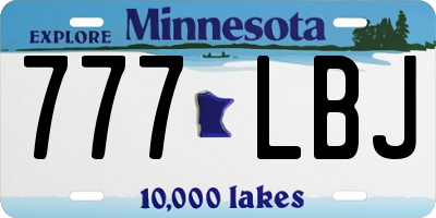 MN license plate 777LBJ