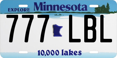 MN license plate 777LBL