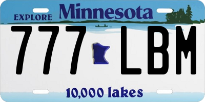 MN license plate 777LBM