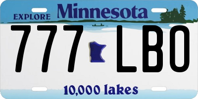 MN license plate 777LBO