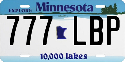 MN license plate 777LBP
