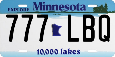 MN license plate 777LBQ