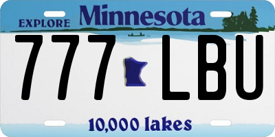 MN license plate 777LBU