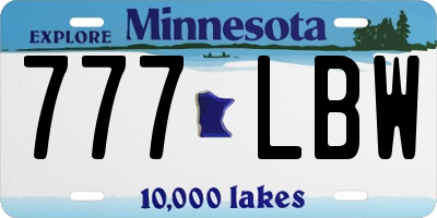 MN license plate 777LBW