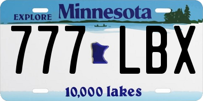 MN license plate 777LBX