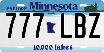 MN license plate 777LBZ