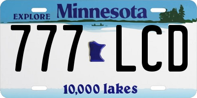 MN license plate 777LCD