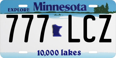 MN license plate 777LCZ