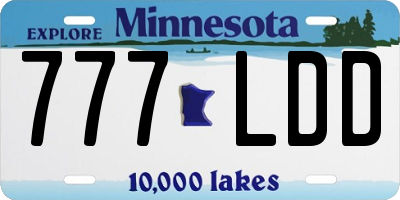 MN license plate 777LDD
