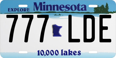 MN license plate 777LDE