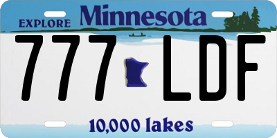 MN license plate 777LDF