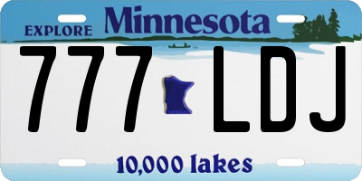 MN license plate 777LDJ