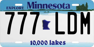 MN license plate 777LDM