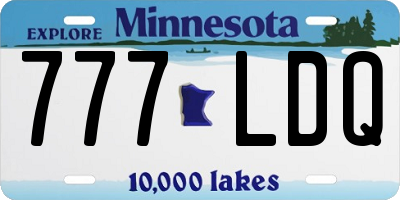 MN license plate 777LDQ