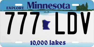 MN license plate 777LDV