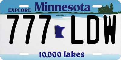 MN license plate 777LDW