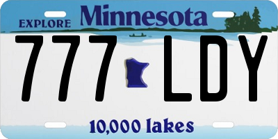 MN license plate 777LDY