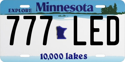 MN license plate 777LED