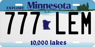 MN license plate 777LEM