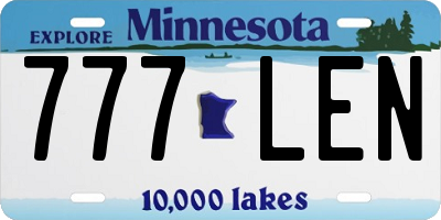 MN license plate 777LEN