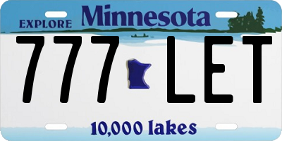 MN license plate 777LET
