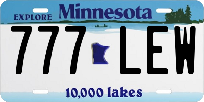 MN license plate 777LEW