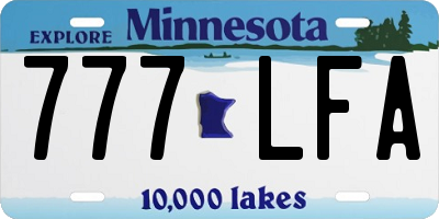 MN license plate 777LFA