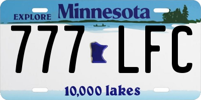 MN license plate 777LFC