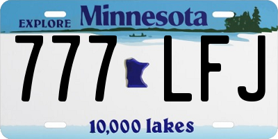 MN license plate 777LFJ