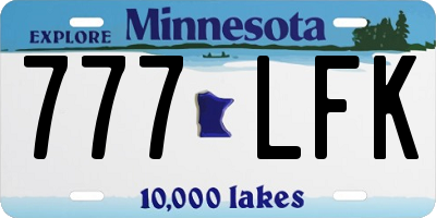 MN license plate 777LFK