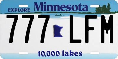MN license plate 777LFM
