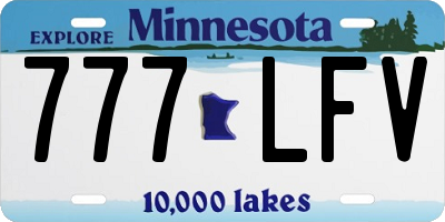 MN license plate 777LFV