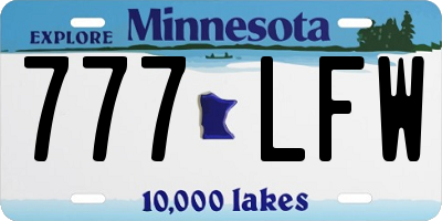 MN license plate 777LFW