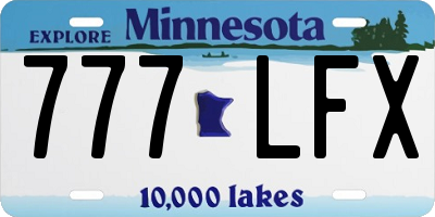 MN license plate 777LFX