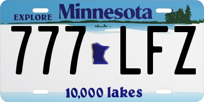 MN license plate 777LFZ