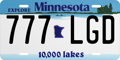 MN license plate 777LGD