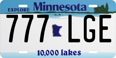MN license plate 777LGE