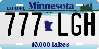 MN license plate 777LGH