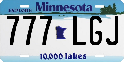 MN license plate 777LGJ