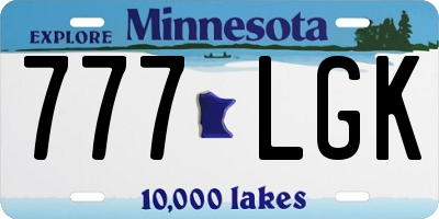 MN license plate 777LGK