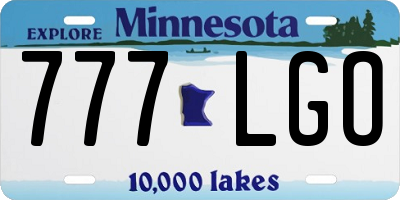 MN license plate 777LGO