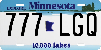 MN license plate 777LGQ