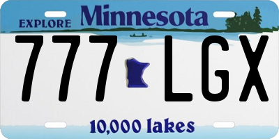 MN license plate 777LGX