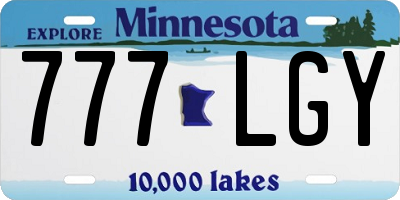 MN license plate 777LGY