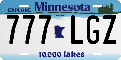 MN license plate 777LGZ
