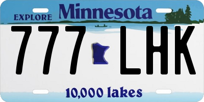 MN license plate 777LHK
