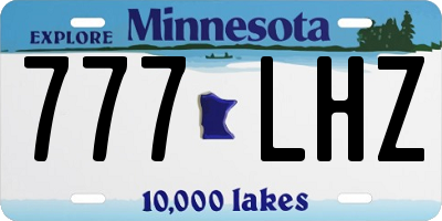 MN license plate 777LHZ