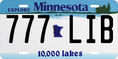 MN license plate 777LIB